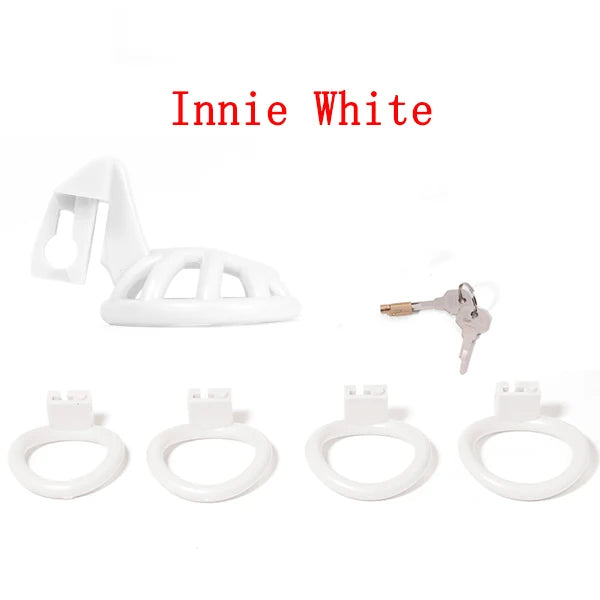Negative/Micro/Small Chastity Cage for Sissy Sex Toys with 4 Size Cock Rings Pink/Black/White Bdsm Penis Lock Adult Toys for Men