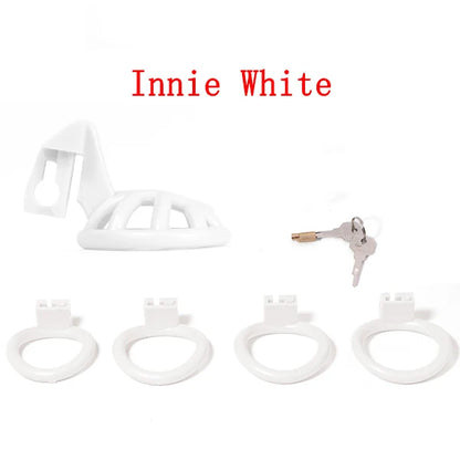 Negative/Micro/Small Chastity Cage for Sissy Sex Toys with 4 Size Cock Rings Pink/Black/White Bdsm Penis Lock Adult Toys for Men
