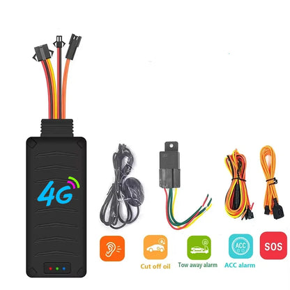Car Motorcycle Bike 4G GPS Tracker Engine Relay Cut Oil Tracking ACC Towed Away Call SMS SOS Alarm Location System Monitor APP