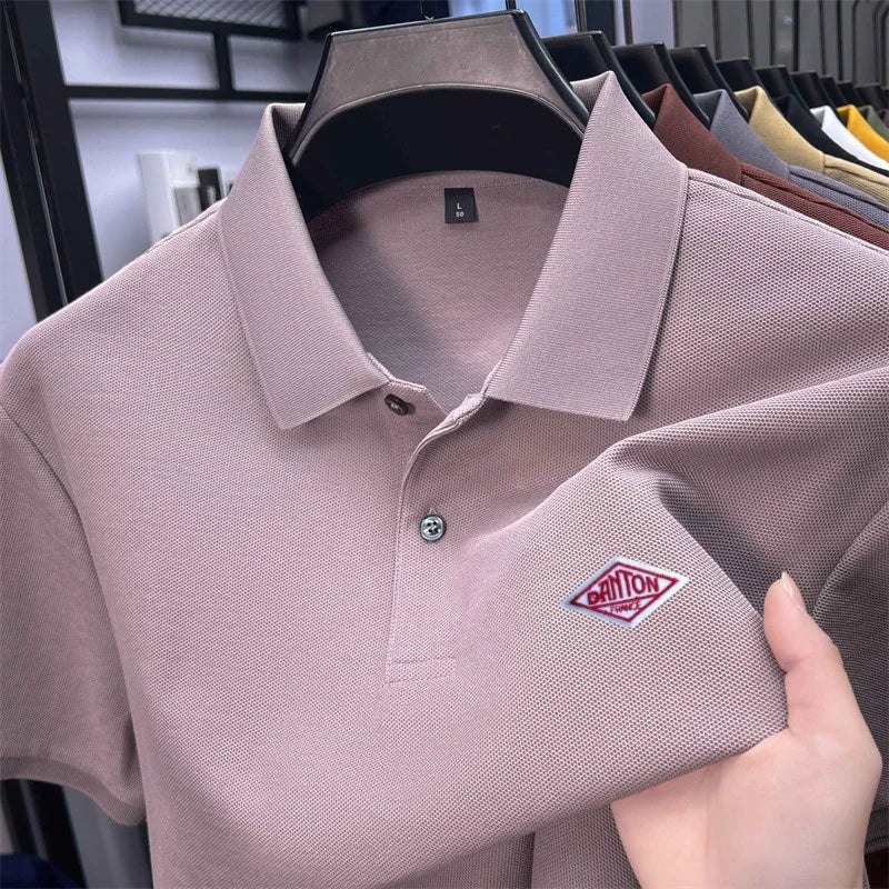 Men's 100% Cotton Polo Shirt -2026 Summer Fashion Casual Short Sleeve, Breathable Lapel Tee，27 Colors, Ideal for Golf and Sports
