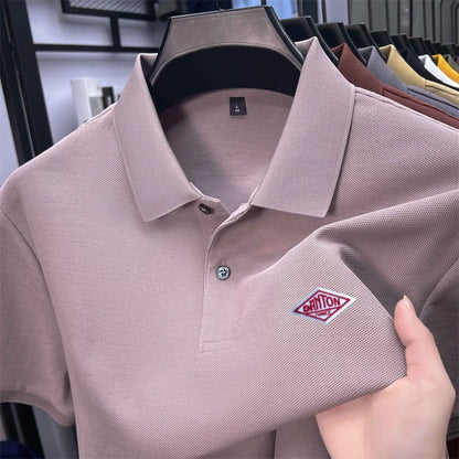 Men's 100% Cotton Polo Shirt -2026 Summer Fashion Casual Short Sleeve, Breathable Lapel Tee，27 Colors, Ideal for Golf and Sports