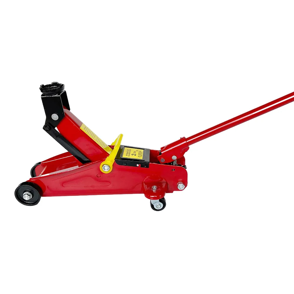 2T Hydraulic Floor Jack Trolley Low Profile Car Adjustable Lifting 135-320mm Equipped With 4 Metal Wheels