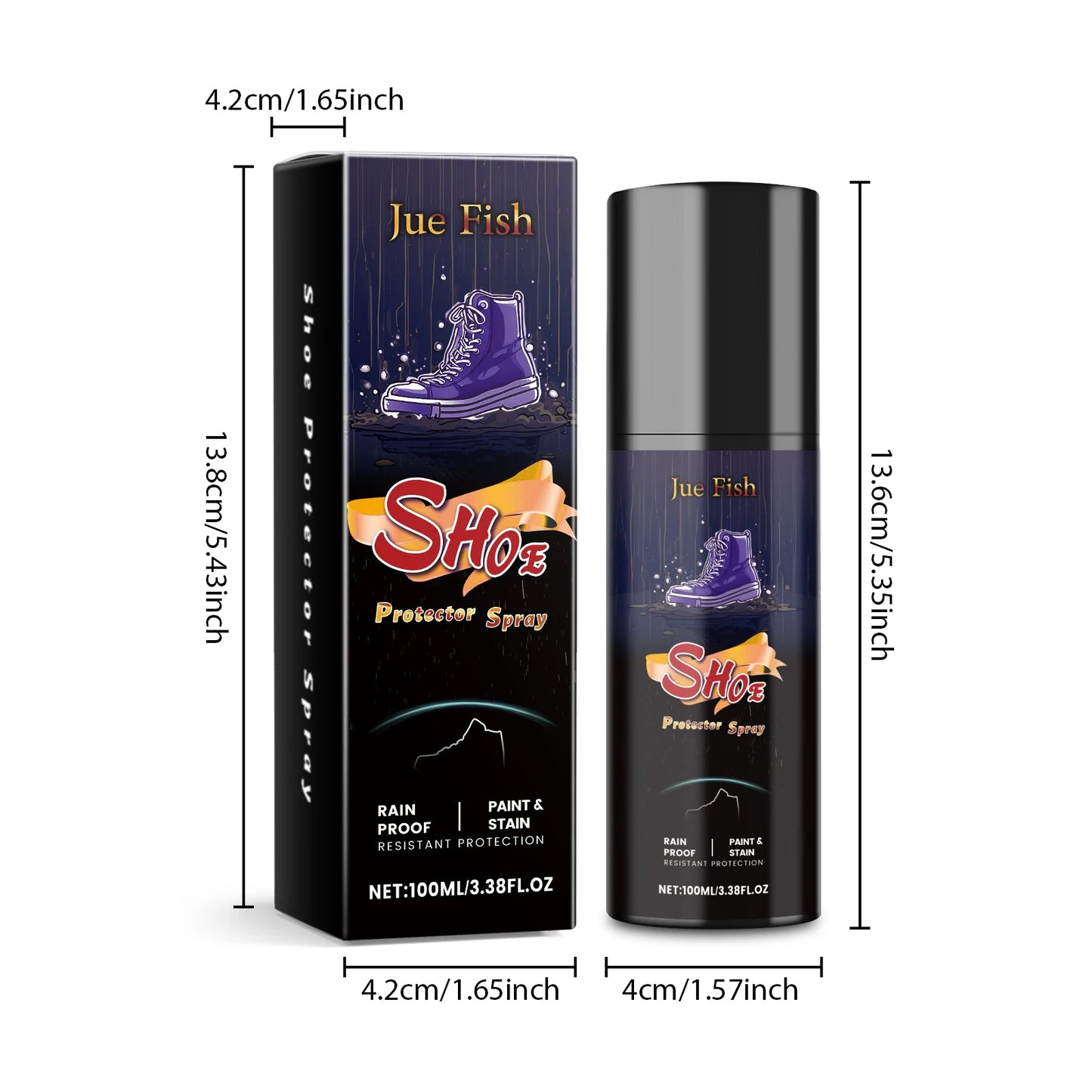 100ML Shoe Protector Spray Cleaning Dirts Lasting Rainproof Waterproof Stain Repellent Footwear Spray for Suede Canvas Sneakers