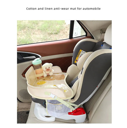 Kids Travel Tray Car Seat Activity and Play Tray Organizer for Children and Toddlers Lap Desk with Tablet Phone Holder Foldable