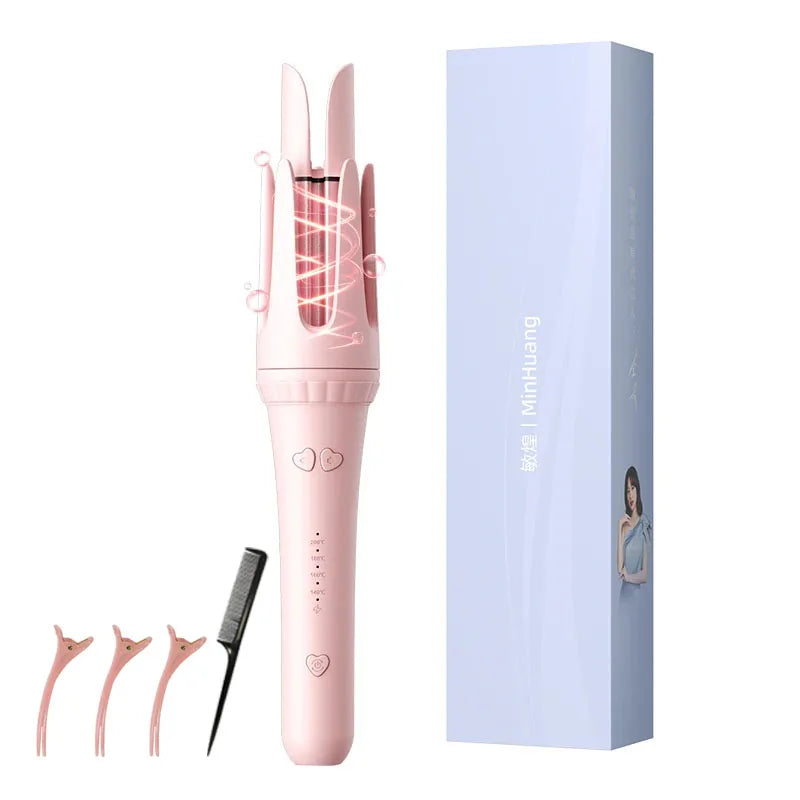 32MM Automatic Curling Iron with 1 Billion Ions Smart Auto Shut-Off Anti-Scald Hair Curler for Women Styling Tool