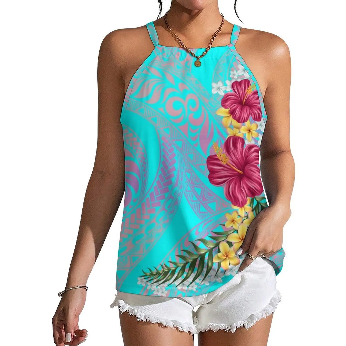 Polynesian Tribal Fashion Women New Design Retro Print Custom Sexy Sleeveless Strappy Vest New Not Pick People