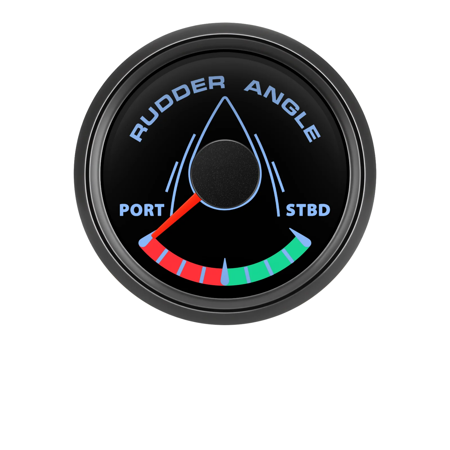 52MM Rudder Angle Indicator with 8 colors backlight Waterproof Rudder Position Gauge with Sensor 0-190ohm for Boat Yacht Marine