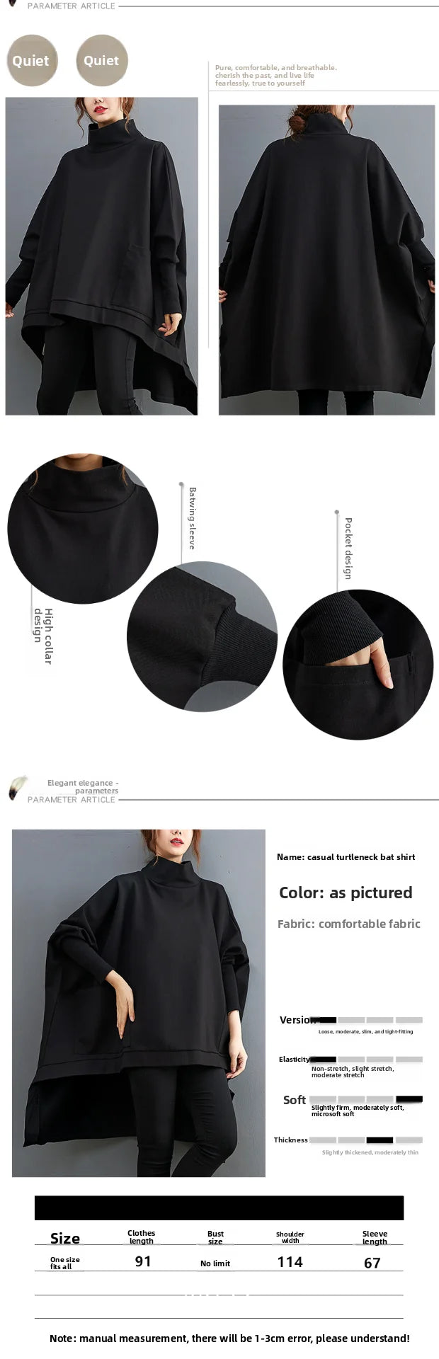 plus Size High Collar Casual Long Sve Sweatirt for plus Size Women Autumn Faion Comfortable Loose Fit Slimming Effect
