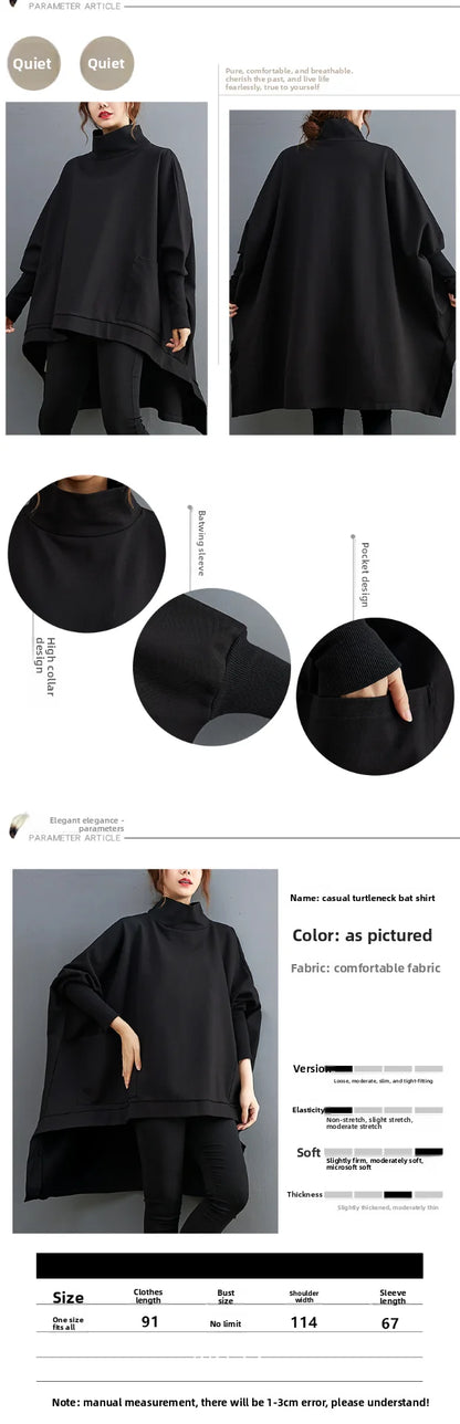 plus Size High Collar Casual Long Sve Sweatirt for plus Size Women Autumn Faion Comfortable Loose Fit Slimming Effect