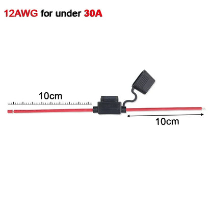 5pcs10A 20A 30A 50A fuse Power Socket Waterproof Mini Small Medium Auto Fuse Holder 16/14/12/10AWG Car Blade Fuse wire cable