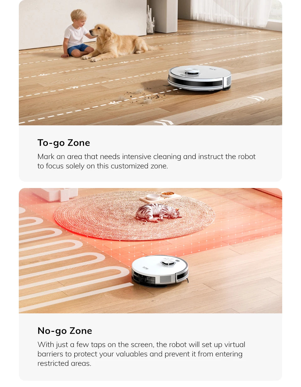 ILIFE V30 Robot Vacuum Cleaner, Laser Navigation, 10000Pa Suction, Up to 150min Runtime, APP Control, Customizable cleaning