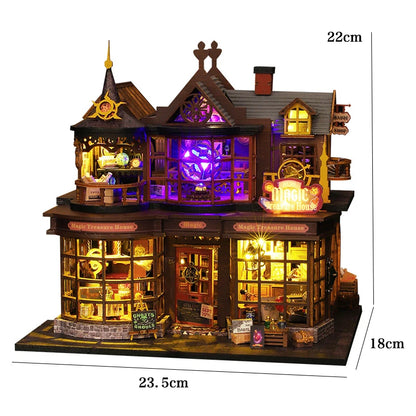 Wooden Dollhouse Miniature DIY Doll House Kit Handmade Creative Room 3D Puzzle Building With Furniture For Adults Christmas Gift