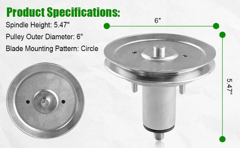 Deck Spindle Fit for Gra-vely Ari-ens 51537300 51530700 ZTX ZT XL Ikon XD 60 Edge 42 Lawn Mower, Spindle with Pulley Assembly