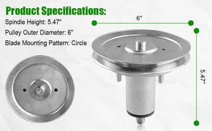 Deck Spindle Fit for Gra-vely Ari-ens 51537300 51530700 ZTX ZT XL Ikon XD 60 Edge 42 Lawn Mower, Spindle with Pulley Assembly