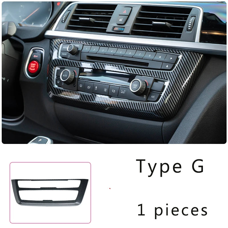 LHD Car Styling Carbon fiber Center Console Air outlet Panel Cover Trim Stickers frame For BMW F30 F31 F32 F34 F36 Accessories