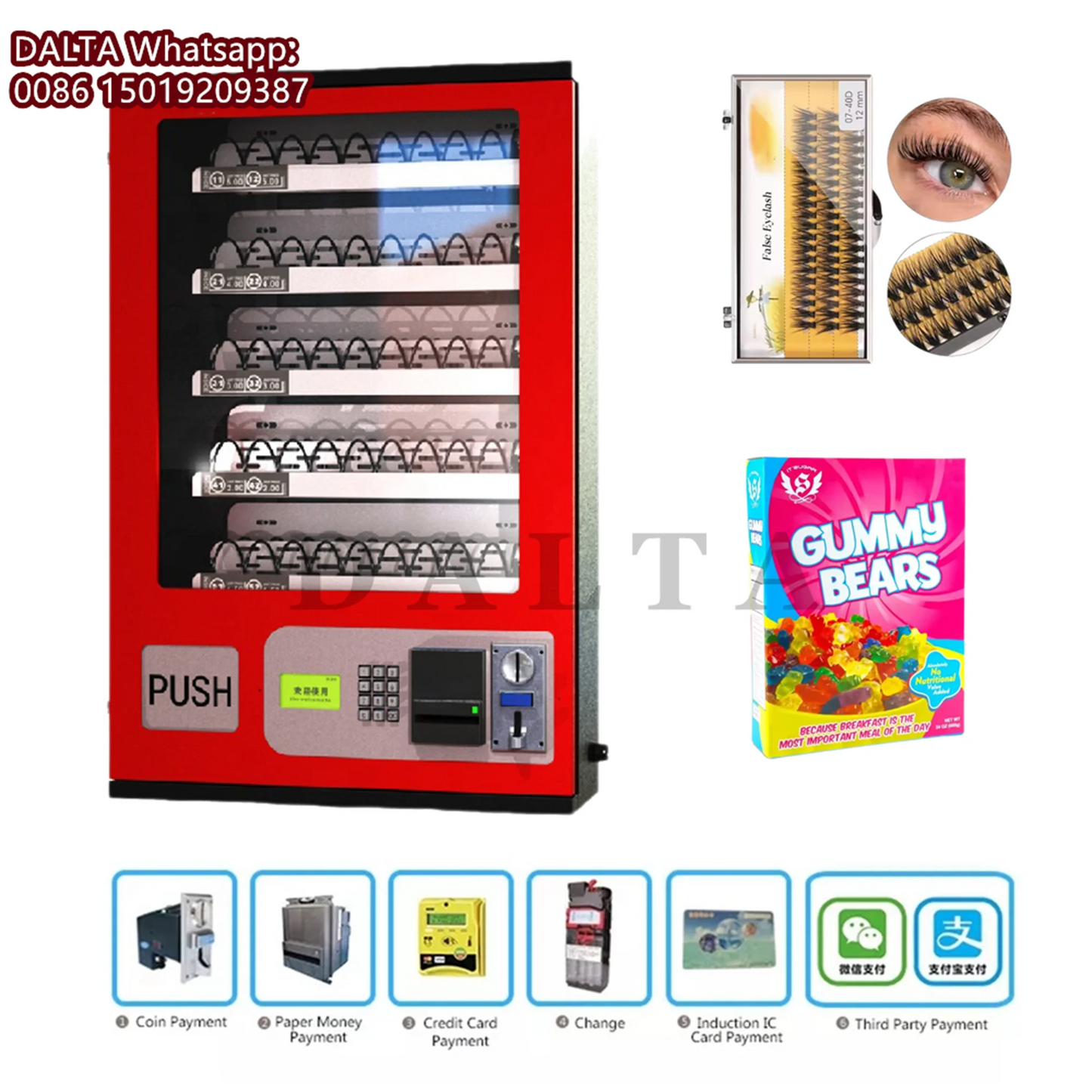 5 Layers Desktop Vending Machines With Credit Card Coin Bill Payment Selling System