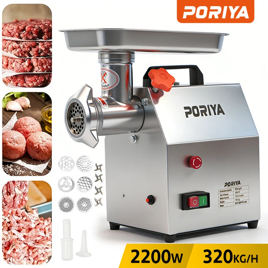 2200W 320KG/H Commercial Meat Grinder Mincer Sausage Filler Industrial Electric