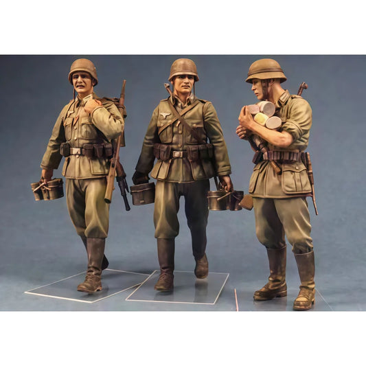 1/35 resin unpainted model kit, military theme, German soldiers (3 people) unassembled and unpainted GK