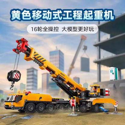 Urban engineering vehicle series mobile construction crane crane building block MOC60409 assembly brick toy children's gift