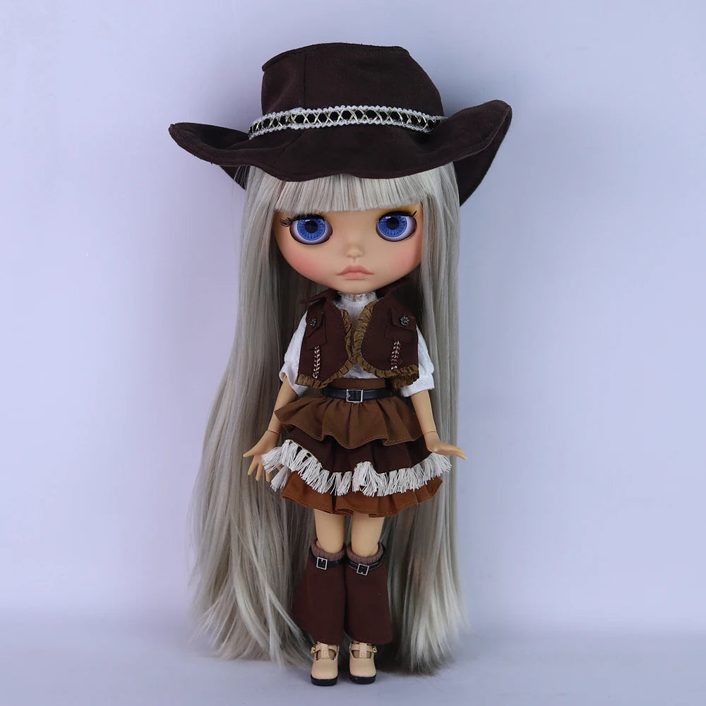 ICY DBS Blyth Doll BJD Joint Body Tan Skin Matte Face Western Cowboy Set Doll 1/6 30cm Girl Gift Anime SD