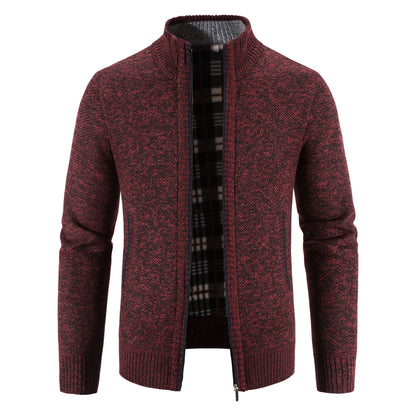 Men Sweater Jacket Winter Autumn Cold Coat Fleece Zipper Cardigan Soft Jumpers Turtleneck Warm Y2K High Quality Outerwear