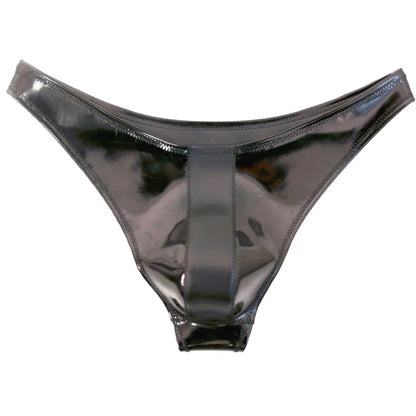 Sexy Men Double Sided PU Hot Short Shiny U Convex Briefs Sexy Lingerie G-string PVC Faux Latex Low Waist Bikini Gay Wear Plus