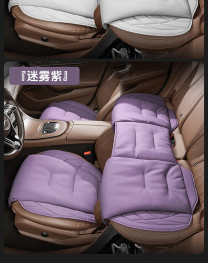 Nappa Leather Car Seat Cushion Rear Integrated Lumbar Support for All Seats Breathable Ventilated Comfort Auto Accessories