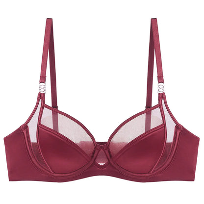 Women Stylish Summer Lingerie Set Satin Soft Wire Bra Push Up Support Anti Sagging Uplifting Minimizing Comfort Daily Wear