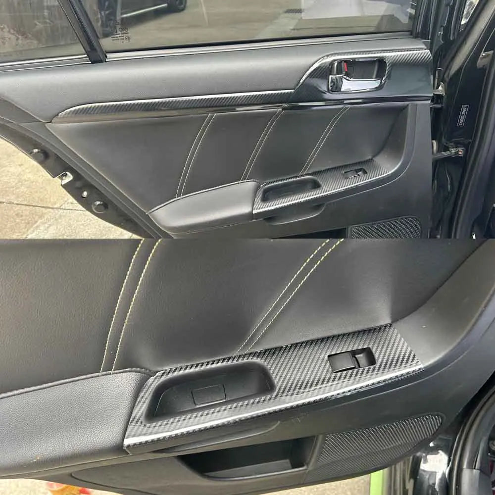 For Mitsubishi Lancer EX2009-2016 Interior Central Control Panel Door Handle Carbon Fiber Stickers Decals Car styling Accessorie