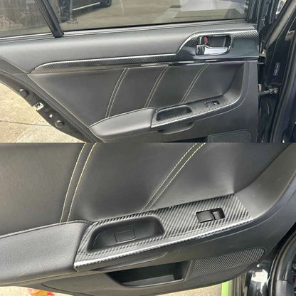 For Mitsubishi Lancer EX2009-2016 Interior Central Control Panel Door Handle Carbon Fiber Stickers Decals Car styling Accessorie