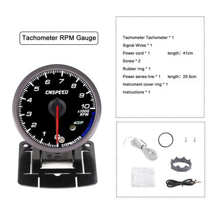 CNSPEED 2.5" 60mm New Boost Gauge Exhaust Gas Car Temperature Gauge Oil Pressure Water Temperature Oil Temperature Voltage Meter