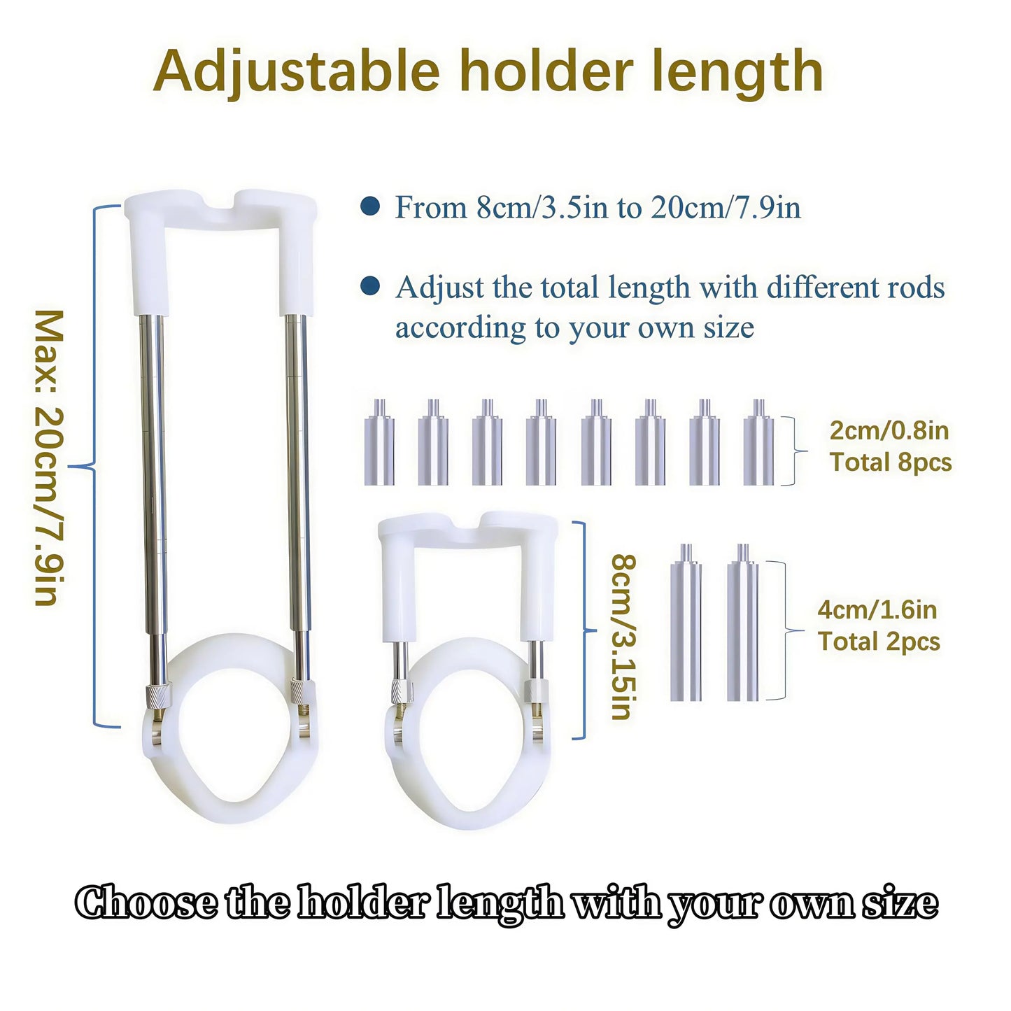 Size Master PMP Glans shape vacuum cup set for male penis physical exercise with adjustable holder and special ruller
