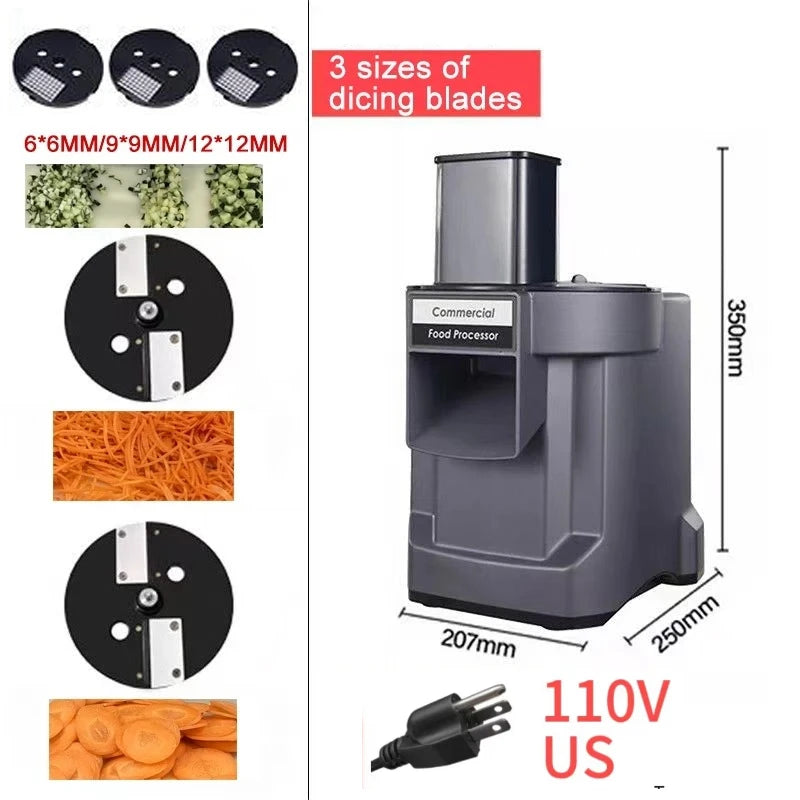 110V/220V Commercial Vegetable Cutting Machine Automatic Vegetable Carrot Potato Chopper Slice Shred Diced Quickly Vegetables