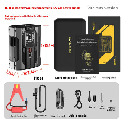 New 12V car Emergency jump starter Air Pump All-in-One Machine, 150 PSI Car Tires Air Pump for Auto, Motorcycles, Bikes, Balls