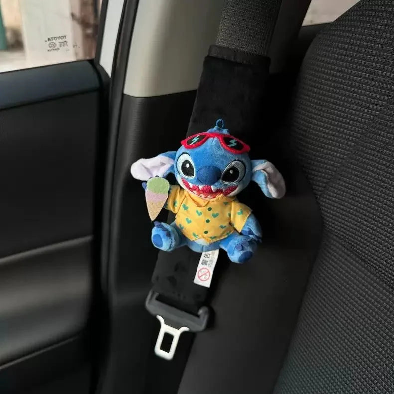 Stitch Car Seat Belt Cover Kawaii Car Accessories Interior Shoulder Cover Child Protective Wear-Resistant for Auto Safety Belts