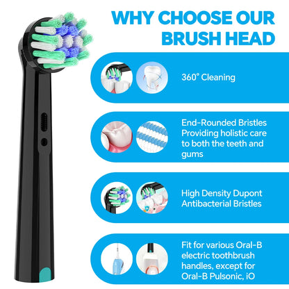 Compatible with Oral B Electric Toothbrush Cross Action Replacement Brush Heads Refills, Toothbrush Head for OralB 1000 100 1500