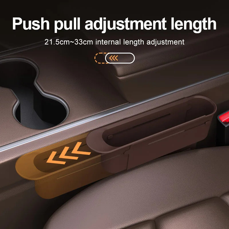 2PC Adjustment Car Seat Gap Storage Box Universal Auto Slot Organizer For Driver Pessenger Phone Key Pocket Interior Accessorie