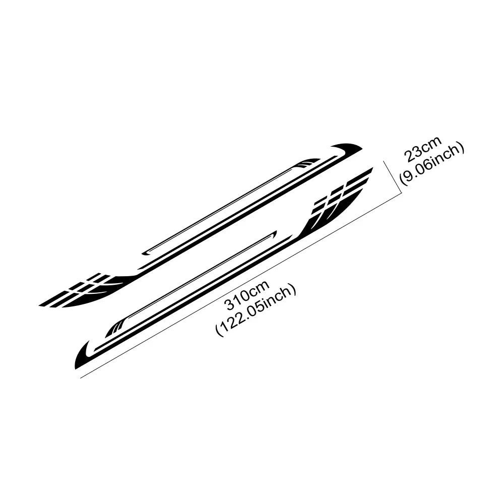 Car Body Side Stickers for Camper RV Van Motorhome Caravan Racing Sport Stripes Vinyl Decal Decoration Auto Tuning Accessories