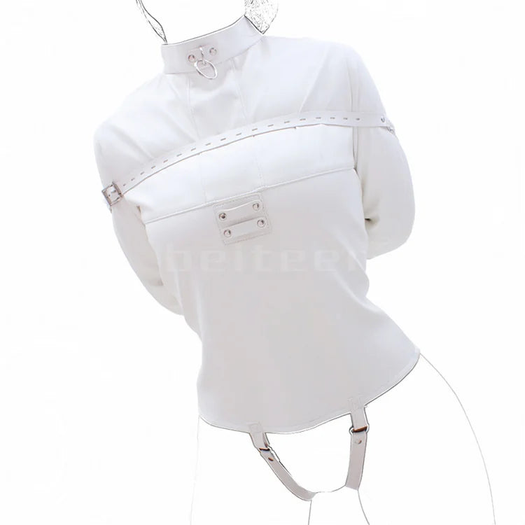 Female Sofe Leather Adjustable Binder Bondage Straitjacket Binding Slave Lockable Coat For Women Erotic Cosplay Adult Sex Toy