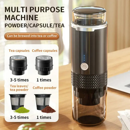Wireless Espresso Machine Travel Coffee Maker Small Rechargeable Coffee Machine for Camping RV Hiking Capsul Suitable