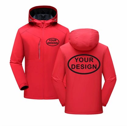 Customized LOGO Winter Jacket Waterproof Warm Thick Windbreaker Brand Design Printed Embroidery Outdoor Windproof Coat