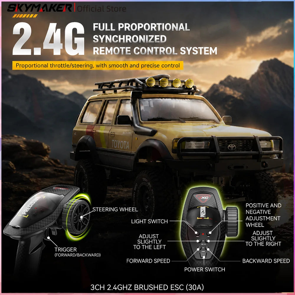 JXC LC80 4WD Brushed RC car  2.4GHz RTR 1/12 Electric Remote Control Electric Off-Road Climbing Car Model Cars Toys Gift