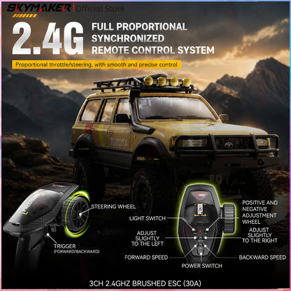 JXC LC80 4WD Brushed RC car  2.4GHz RTR 1/12 Electric Remote Control Electric Off-Road Climbing Car Model Cars Toys Gift