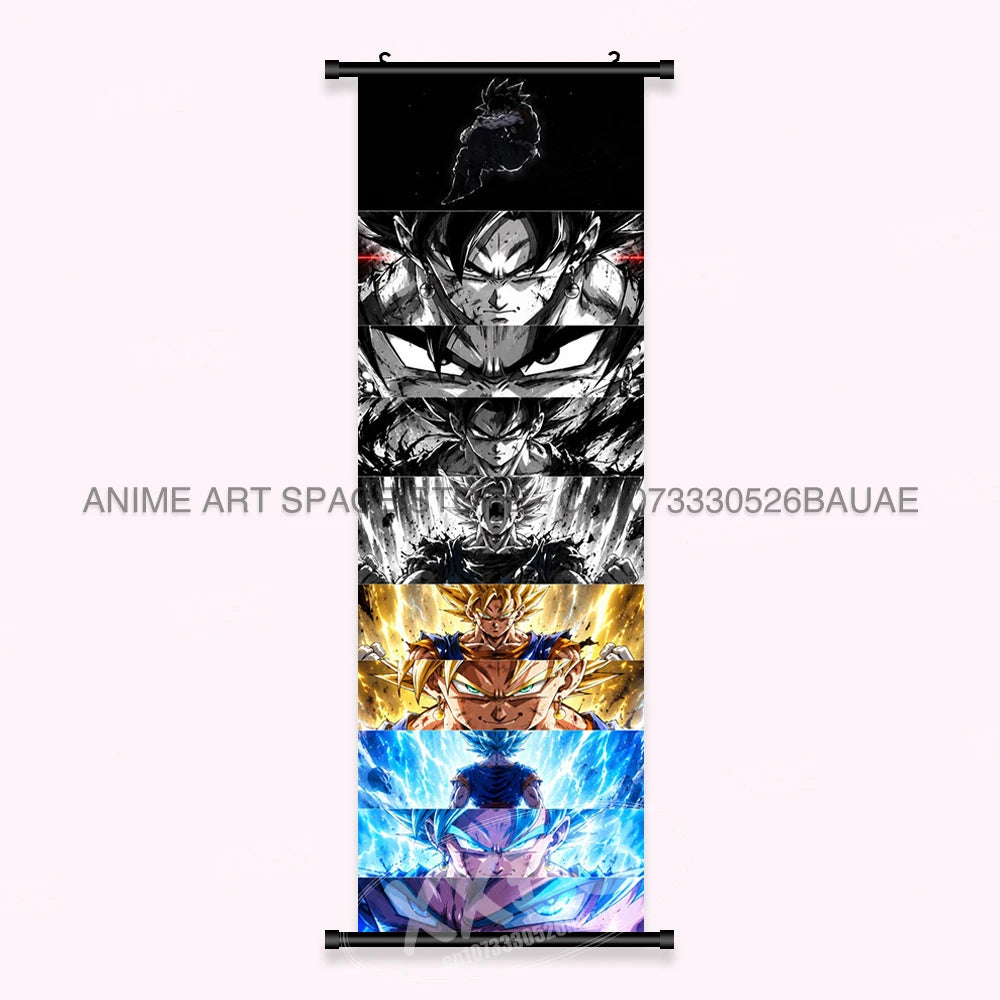 Dragon Ball Anime Wall Artwork Canvas Mural Scrolls Pictures Anime Character Son Goku Hanging Painting Poster Home Decoration