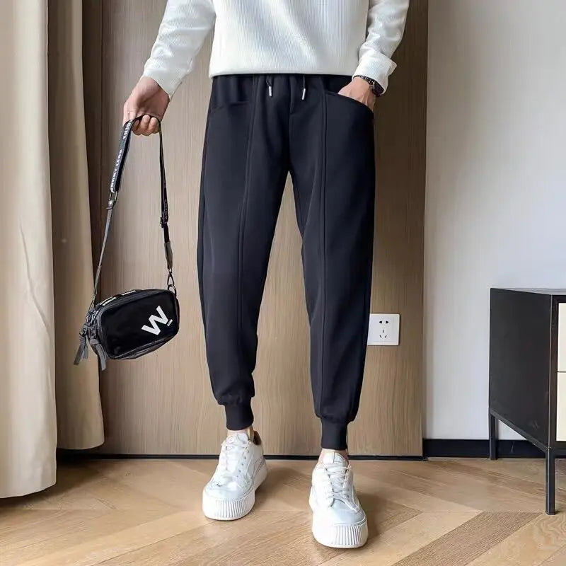Man Sports Pants Plain Joggers Harem Plus Big Size Retro Fashion Trousers Elegant Autumn Winter High Quality Sweatpants for Men