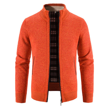 Men Sweater Jacket Winter Autumn Cold Coat Fleece Zipper Cardigan Soft Jumpers Turtleneck Warm Y2K High Quality Outerwear
