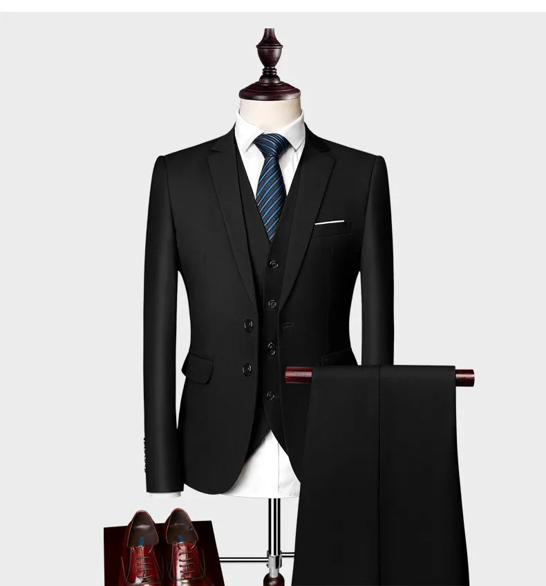Top Rated Suits for Men | Luxury Slim Fit 3-Piece Suit, Hot Selling Wedding Wear