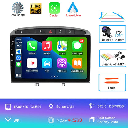 Android 16 Car Radio for Peugeot RCZ 308 SW 2007-2015 408 2012-2020 2DIN Multimedia Navigation GPS Carplay Auto Head Unit WIFI