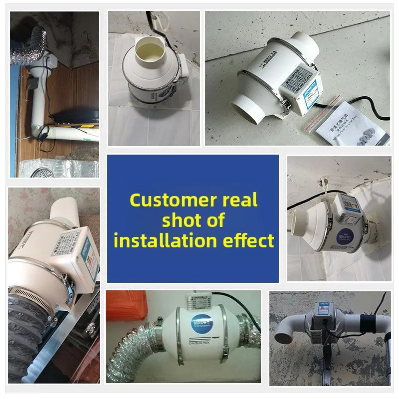 Duct Round 3/4/5/6/8Inch Exhaust Ventilation Fan Kitchen Household Extractor Fan Bathroom Exhaust Fans