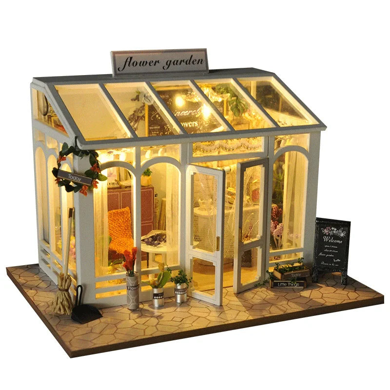Diy  Doll House Miniature Wooden  Miniatures House Model Kit Birthday Toy Gifts